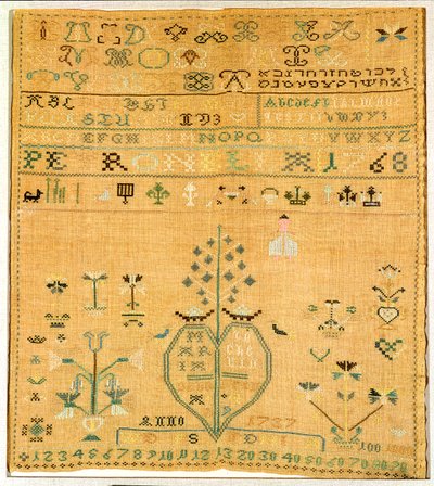 Échantillon brodé, terminé en 1768 - Maria 1737 91 Hocker